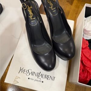 Yves Saint Laurent Black Leather Heels